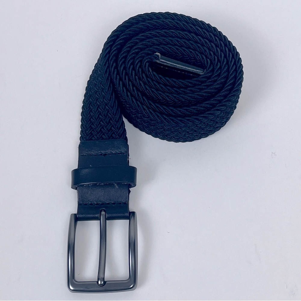 Larson & Co Stockholm Men's Black Woven / Braided Belt Size L; Leather, Stretch